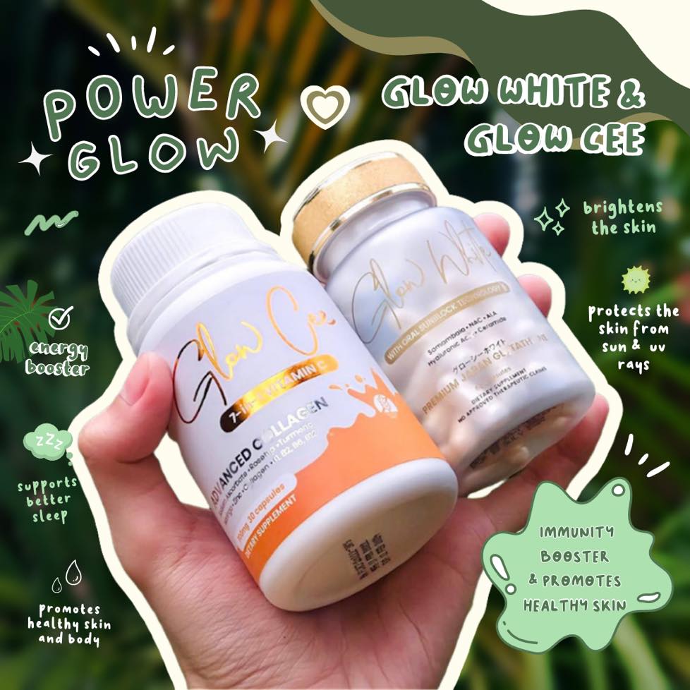 1 Glow Cee, 1 Glow White Japan Premium and 1 pack of Slim Up Dark Choco