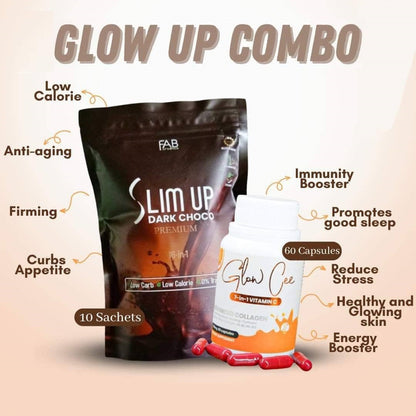 BUY 1 Slm Up (10 sachets), GET 1 Glow Cee VitC Collagen (60 capsules)